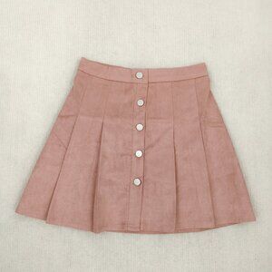 Women pink mini pleated skirt